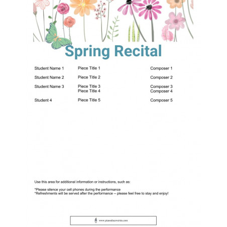 Spring Recital Program, Full Page
