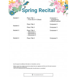 Springtime Recital Program,...