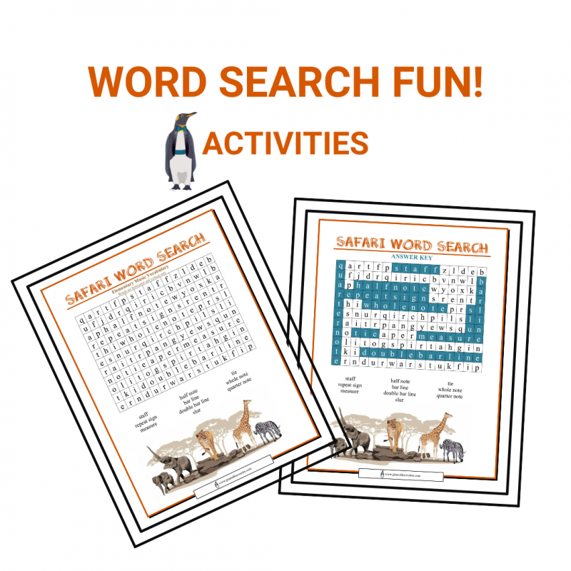 Safari Elementary Word Search