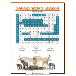 Safari Elementary Word Search