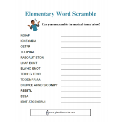 Elementary Word Scramble