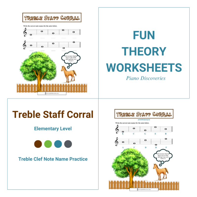 Treble Staff Corral Note Name Practice