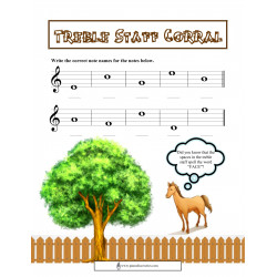 Treble Staff Corral Note Name Practice