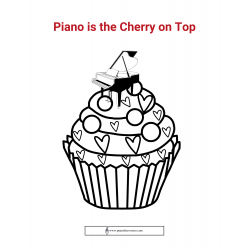 Piano is the Cherry on Top Coloring Page