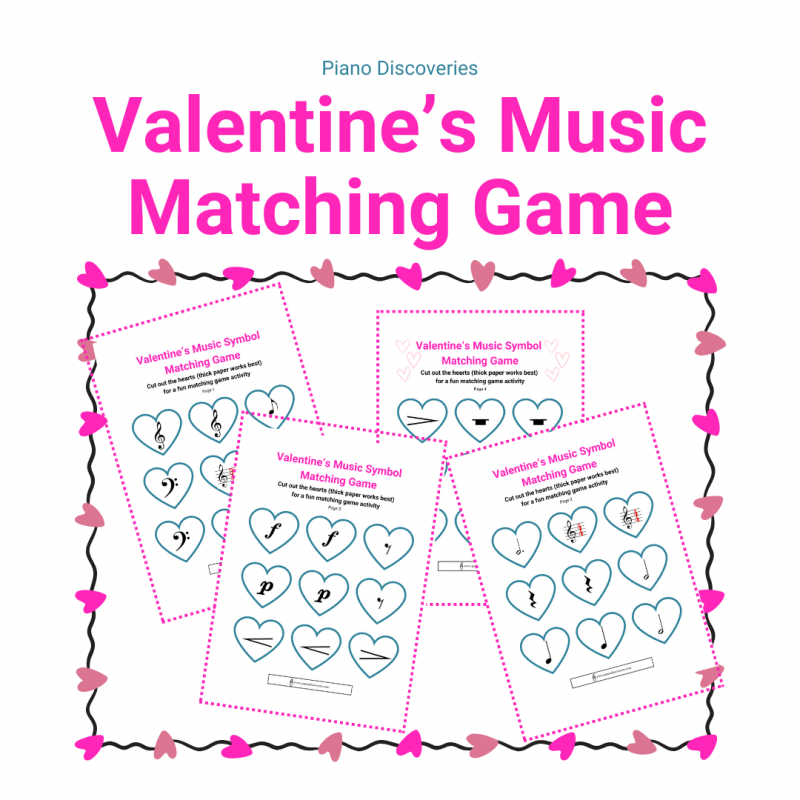 Valentine's Music Symbol Matching Game