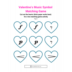 Valentine's Music Symbol Matching Game