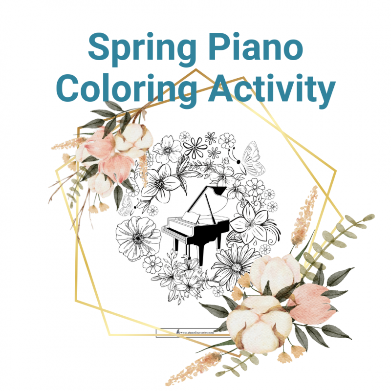 Spring Piano Coloring Page