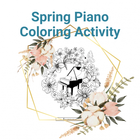 Spring Piano Coloring Page