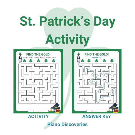 Find the Gold! (St. Patrick's Day piano maze activity)