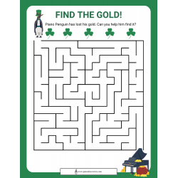 Find the Gold! (St. Patrick's Day piano maze activity)