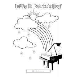 St. Patrick's Day Piano Coloring Page
