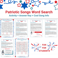 USA Patriotic Songs Word...