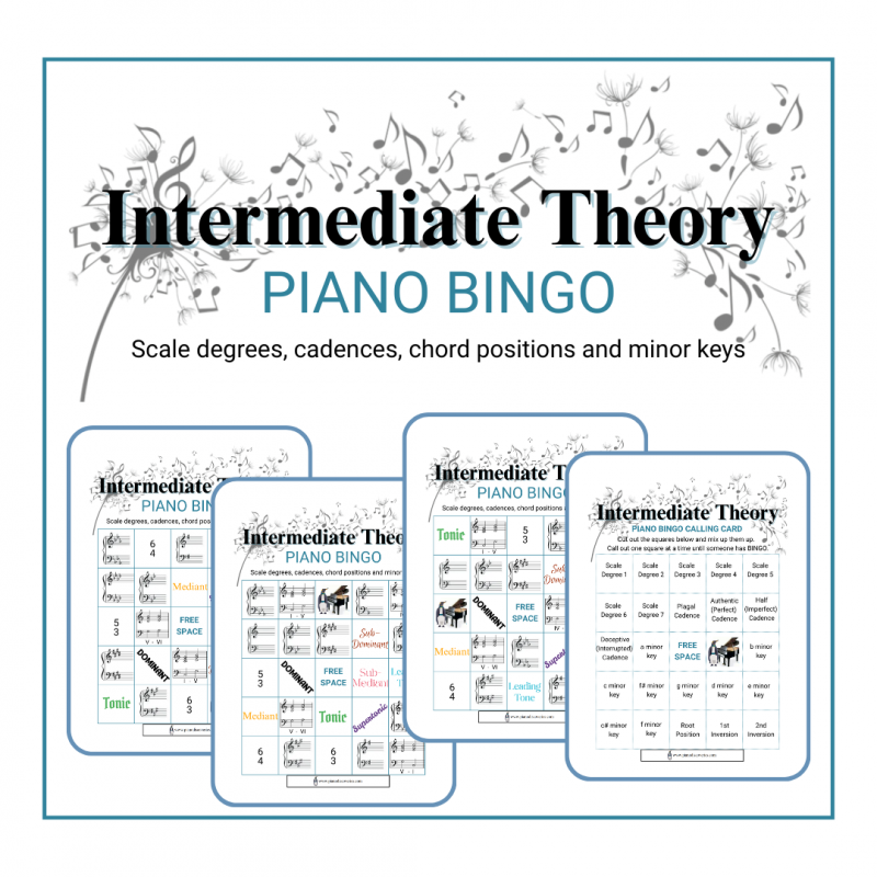 Intermediate Theory Piano Bingo