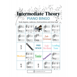 Intermediate Theory Piano Bingo