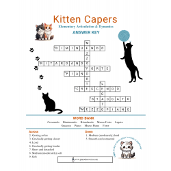 Kitten Capers Elementary Articulation & Dynamics Crossword Puzzle