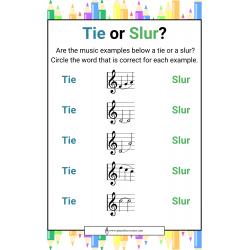 Tie or Slur? elementary worksheet