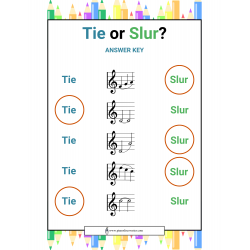 Tie or Slur? elementary worksheet
