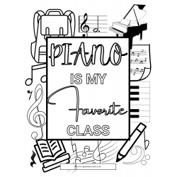 Piano is My Favorite Class Coloring Activity