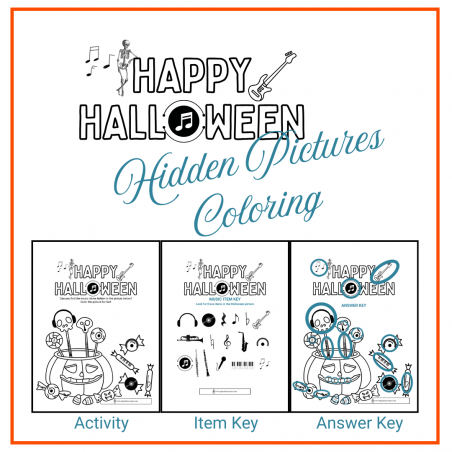 Halloween Music Hidden Pictures Coloring