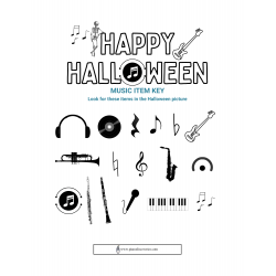 Halloween Music Hidden Pictures Coloring