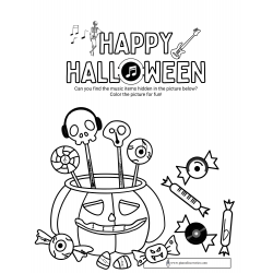 Halloween Music Hidden Pictures Coloring