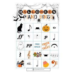 Halloween Piano Bingo
