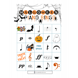 Halloween Piano Bingo