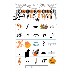 Halloween Piano Bingo