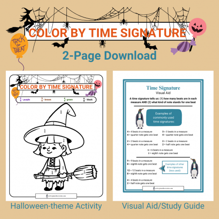 Color By Time Signature: coloring activity + visual aid