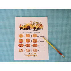 Pumpkin Patch Rhythm: elementary level worksheet (PDF Download)