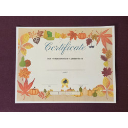 Autumn Recital Award Certificate