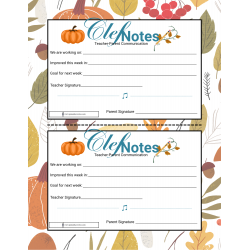 Clef Notes: Teacher-Parent Communication Helper (PDF)