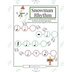 Snowman Rhythm: elementary level rhythm activity (PDF)