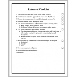 Rehearsal Checklist