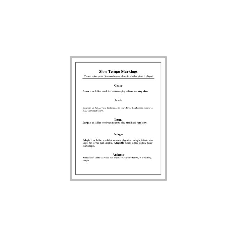 Slow Tempo Markings